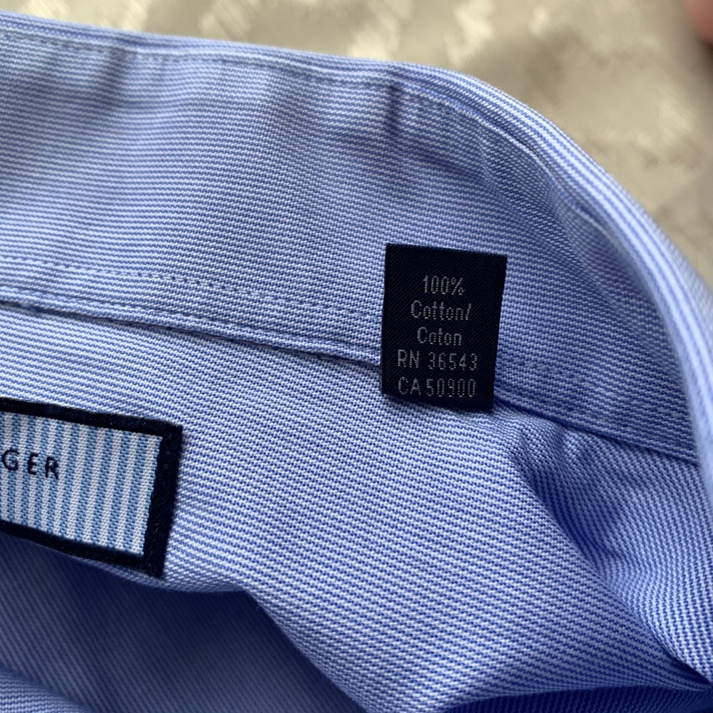 Tommy Hilfiger Men's Dress Shirt 16 (32-33) Blue - Picture 4 of 8